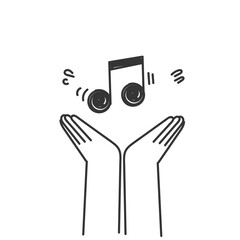 Wall Mural - doodle hand holding music note