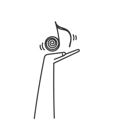 Wall Mural - doodle hand holding music note