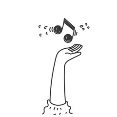 Wall Mural - doodle hand holding music note