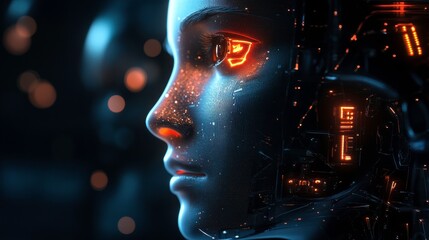 Poster - Futuristic Technology with Glowing Digital Effects
