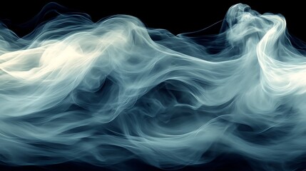 Wall Mural - Abstract Blue and White Smoke Wave Design