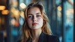 © Mas - Portrait of modern businesswoman wearing suit, AI generated image