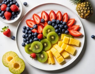 Wall Mural - fruit salad on a plate