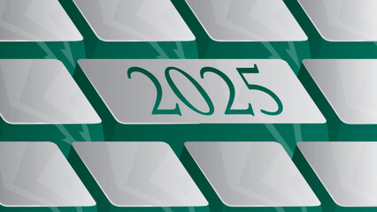 Poster - Computer Keyboard with number 2025. Close-up of an electronic Computer Device part, keypad.
