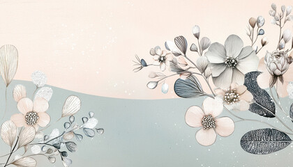Poster - Elegant floral illustration with soft colors and delicate details