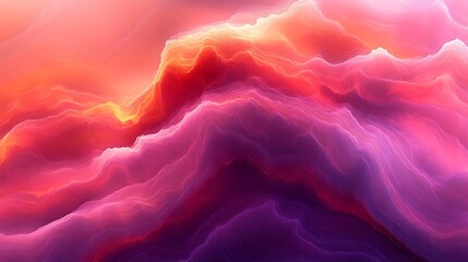 Wall Mural - Abstract Pink Purple and Orange Wave Landscape