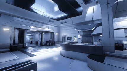Poster - Modern Aerospace Manufacturing Facility Interior