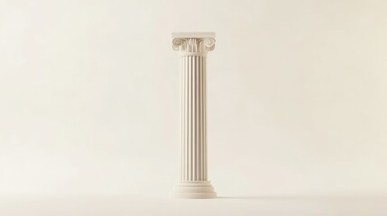 Wall Mural - A classic Corinthian column stands alone against a soft, neutral background.