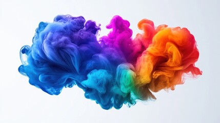 Wall Mural - abstract colorful ink swirling in water, vibrant hues.
