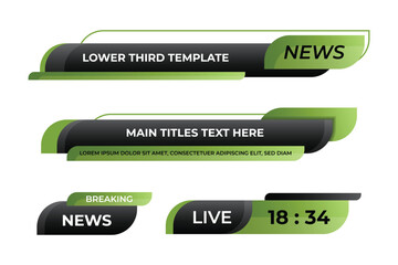 Wall Mural - Lower third banner. Lower third bar template for breaking news, television, video and media channels. Interface template