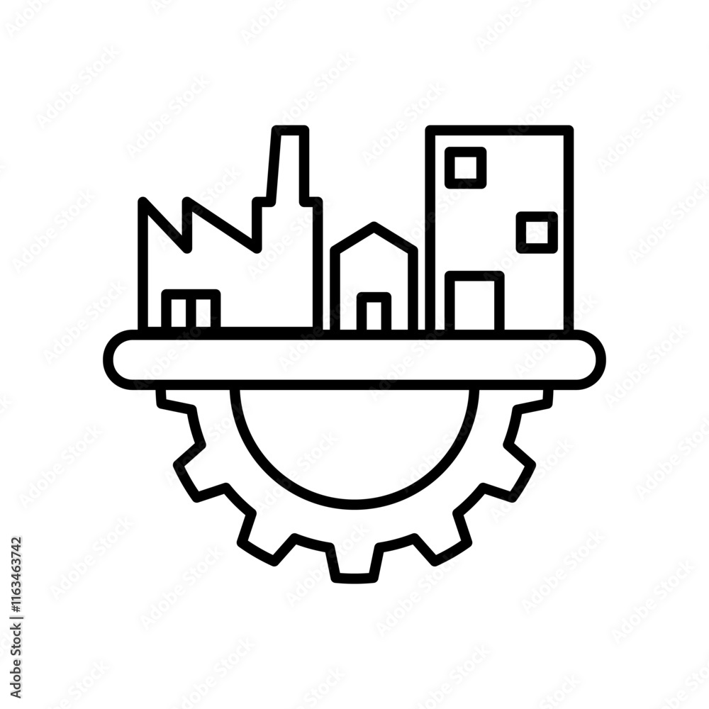 urban development icon, simple flat style, illustration, logo sign ...