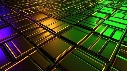 Poster - Dynamic geometric patterns digital space abstract art vibrant colors aerial view modern design concept