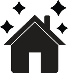 Poster - clean house icon isolated on white background . clean home icon . new house icon vector