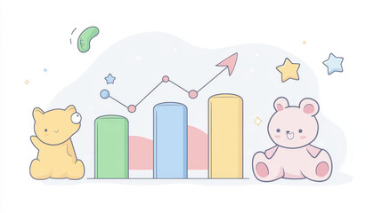 Poster - Finance data analytics, bar chart line icon. Company strategy data infographics, business performance analysis or finance statistic analytics linear vector icon with column chart