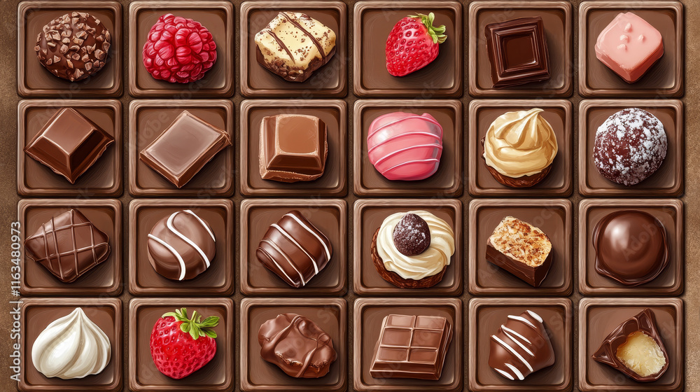 Crossword quiz game grid Milk chocolate praline and fudge candy