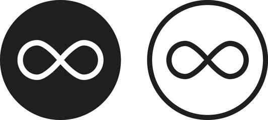 Poster - infinity icon set in two styles . Endless symbol . Unlimited icon vector
