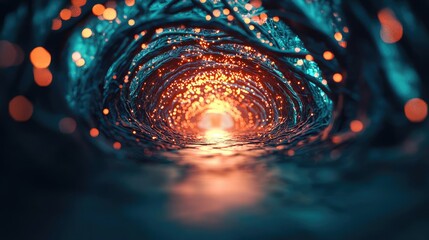 Poster - Mystical nature concept. A mesmerizing tunnel of light and color, representing the beauty of nature and energy.