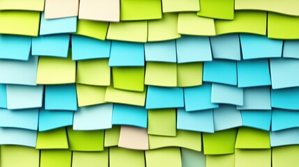 Aufkleber - Abstract Colorful 3D Pattern Green Blue and Beige Overlapping Squares Background Texture