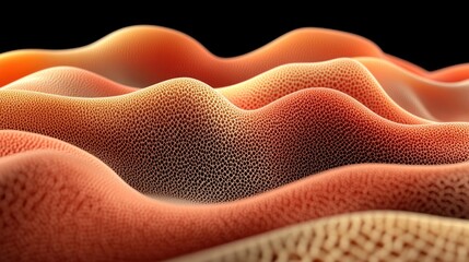 Aufkleber - Abstract Orange Cellular Wave Pattern 3D Rendered Textured Background