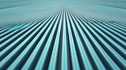 Fototapete - abstract teal parallel lines converging background texture 3d render modern design