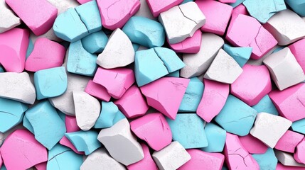 Aufkleber - Abstract Pastel Pink Blue and White Cracked Stone Texture Background