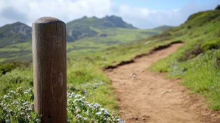 Scenic Mountain Pathway with Wildflowers