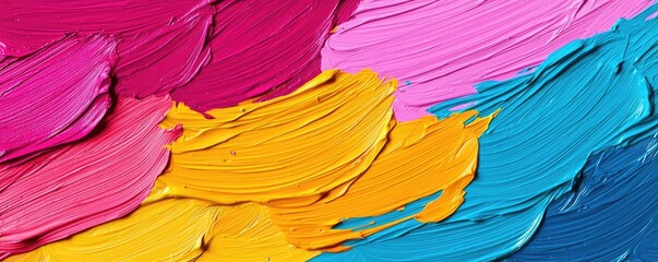 Poster - Splatter abstract background concept. Vibrant colors blend in abstract paint strokes for creative inspiration and artistic expression.