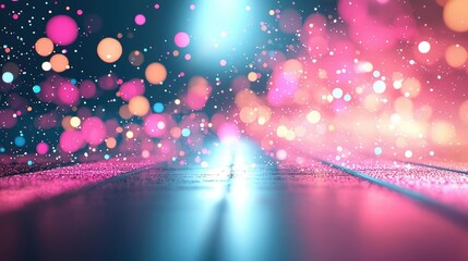 Poster - Splatter abstract background concept. Vibrant abstract background with colorful bokeh lights and dynamic glow effects.