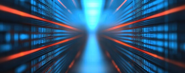 Poster - Brushed abstract background concept. Futuristic data pathways in a high-speed digital environment.