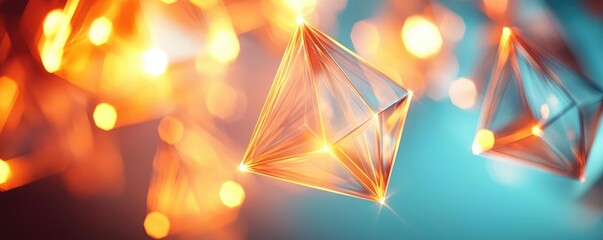 Poster - Brushed abstract background concept. Abstract glowing shapes creating a futuristic digital landscape.