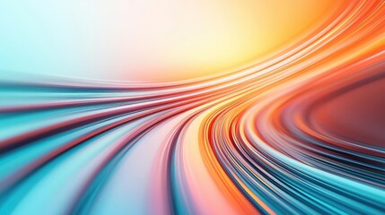 Poster - Brushed abstract background concept. Vibrant abstract curves in blue and orange, symbolizing dynamic motion and energy.