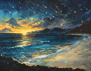 Sticker - Starry Night Seascape