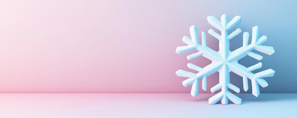 Aufkleber - Snowflake abstract background idea. A solitary snowflake on a colorful background, symbolizing winter and nature's beauty.