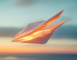 Canvas Print - Paper Plane Sunset