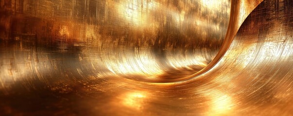 Poster - Brushed abstract background concept. Close-up of a shiny metallic surface showcasing intricate patterns and reflections.