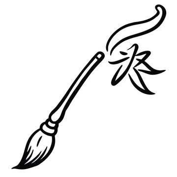 Chines Day Calligraphy Brush line  art illustration for Chines festival