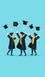© rahuth - Graduation Celebration: Caps in the Air Flat Design
