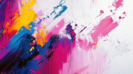 Aufkleber - Splatter abstract background concept. Vibrant and colorful abstract paint strokes create a dynamic visual experience.