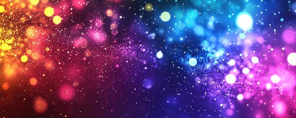 Poster - Splatter abstract background concept. Vibrant abstract background with colorful bokeh lights and sparkling particles.