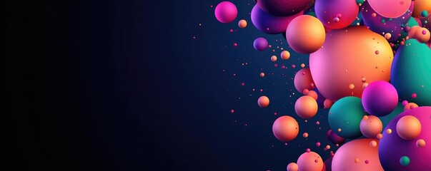 Poster - Splatter abstract background concept. Colorful abstract spheres creating a vibrant, modern design perfect for digital use.