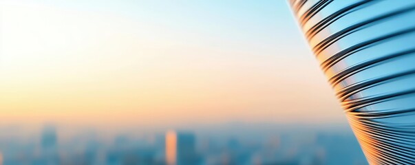 Poster - Brushed abstract background concept. Stunning skyline view highlighting modern architectural designs at sunset.