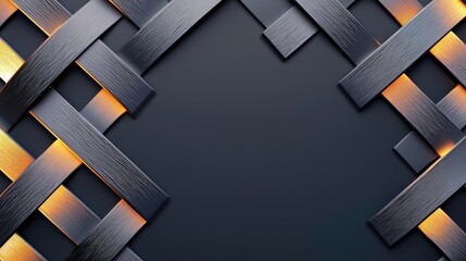 Poster - Brushed abstract background concept. Elegant woven texture with dark and golden strands creating a sophisticated backdrop.