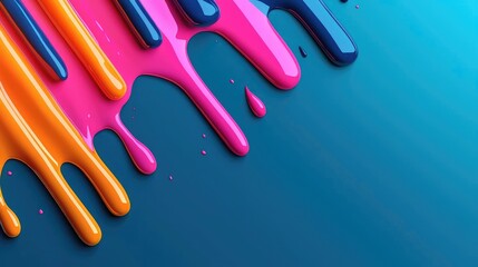Poster - Splatter abstract background concept. Colorful paint drips create a vibrant and artistic background for creative projects.