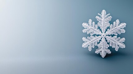 Poster - Snowflake abstract background idea. A beautiful, intricate snowflake design on a soft blue background, representing winter.