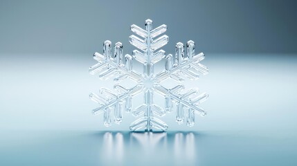 Aufkleber - Snowflake abstract background idea. A close-up of a delicate snowflake showcasing intricate ice patterns.