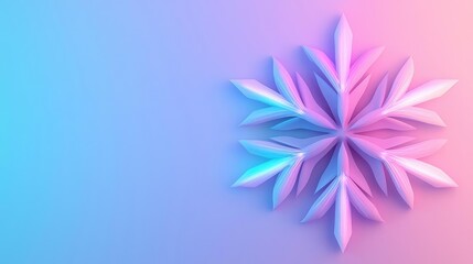 Poster - Snowflake abstract background idea. Colorful abstract snowflake design with a gradient background for creative projects.