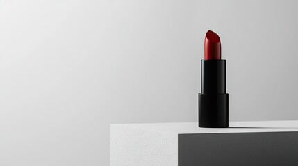 Sticker - A stylish lipstick tube placed on a minimalistic background with a blank space for text.