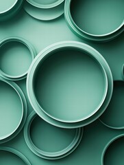 Poster - Abstract green circles overlap. AI.
