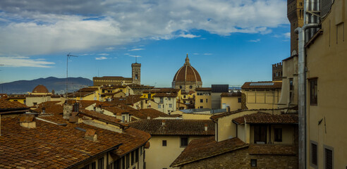 Wall Mural - architecture, art, baptistery, bell tower, brunelleschi, building, cathedral, center of florence, church, city, cityscape, cupola, dome, duomo, duomo santa maria del fiore, europe, exterior, famous, f