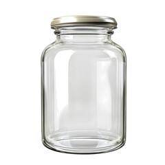 Poster - Blank glass jar mock-up, clear design, versatile use, ideal for branding, packaging, product displays, transparent background for easy integration